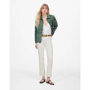 NEW Madewell Women’s Size‎ 16 Petite Kick Out Crop Jeans Pure White (33P) NWT